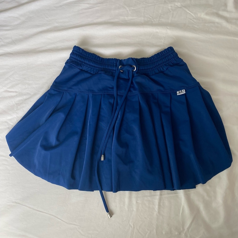 Latin Fitness Women's Blue Exercise Skirt with Built In Pants